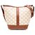 Céline Celine Small Triomphe Bucket Bag aus beschichtetem Canvas Beige