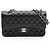 Chanel Matelassé Double Flap Schultertasche Schwarz