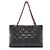 Saco Tote Chanel Matelassé com corrente efeito madeira Preto