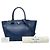Sac à main Prada avec plaque logo triangle - Cuir Navy Bleu Marine - vue 12