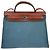 Hermès Herbag Zip Piel y Toile 31 Azul