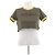 Miu Miu Crop Top in Khaki und Gelb