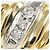 Autre Marque Ehering aus 18K Platin und Gelbgold mit Diamant Golden - Ansicht 2