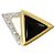 Autre Marque Anello a fascia in oro 18K con diamante e onice D'oro