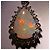 Autre Marque Platin-Halskette mit Opal und Diamanten - Ansicht 2