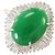 Autre Marque Anel Aliança de Platina com Jade e Diamante