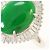 Autre Marque Anel Aliança de Platina com Jade e Diamante - vista 2