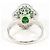 Autre Marque Anel Aliança de Platina com Jade e Diamante - vista 4