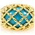 Autre Marque Anillo banda de oro amarillo 18K con turquesa Dorado - vista 2