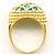 Autre Marque Anillo banda de oro amarillo 18K con turquesa Dorado - vista 3