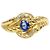 Autre Marque Anello fede in oro giallo 18K con diamante e zaffiro D'oro