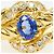 Autre Marque Anello fede in oro giallo 18K con diamante e zaffiro D'oro - vista 2