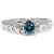 Autre Marque PT900 Platin-Bandring mit blauem Diamanten