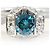 Autre Marque PT900 Platin-Bandring mit blauem Diamanten - Ansicht 2
