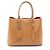 Bolso Tote Prada Triangle Logo Castaño