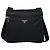 Prada Bolso Messenger de Tessuto Acolchado con Cremallera Frontal Medium Negro