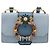 Miu Miu Madras Crystal Buckle Leather Small Blu