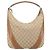 Gucci Vintage Zip Hobo GG Canvas with Leather Large Beige