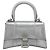 Balenciaga Hourglass Top Handle Leather Small Silber
