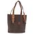 Céline Celine Vintage Macadam Shopper Coated Canvas Small Brown