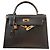 Hermès Kelly 28 Sellier Handtasche in Schwarz