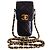Chanel Classic Matelassé Borsa Cellulare Pelle Nera Marrone scuro
