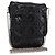Borsa Christian Dior Chain Cannage in pelle verniciata nera argento Auth 205445V Nero