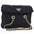 PRADA Chain Shoulder Bag Nylon Navy Gold Auth 206423 Golden Navy blue