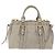 Miu Miu Handtasche Leder 2way Grau Gold Auth 167735M Braun Golden - Ansicht 13