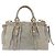 Miu Miu Handtasche Leder 2way Grau Gold Auth 167735M Braun Golden - Ansicht 2