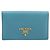 Tarjetero PRADA piel Saffiano Turquoise Blue Gold Auth BA16080A Dorado Turquesa - vista 2