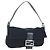 Borsa a spalla FENDI Mamma Baguette in jersey di cotone nero e argento 26424 Auth am12709A