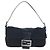 Borsa a spalla FENDI Mamma Baguette in jersey di cotone nero e argento 26424 Auth am12709A - vista 2
