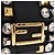Borsa FENDI Mamma Baguette Studs Rhinestones Pelle Nero Oro 8BR600 Auth yk20953SM - vue 24