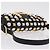 Borsa FENDI Mamma Baguette Studs Rhinestones Pelle Nero Oro 8BR600 Auth yk20953SM - vue 6