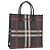 BURBERRY Nova Check Handtasche PVC Leather Black Red Auth 205962 Schwarz Rot