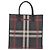 BURBERRY Nova Check Handtasche PVC Leather Black Red Auth 205962 Schwarz Rot - Ansicht 2