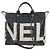 Borsa Tote a Tracolla con Catena CHANEL PVC Canvas 2way Nero Argento CC Auth LN223M - vista 3