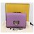 Portafoglio Compatto FENDI Peek A Boo in Pelle Viola Argento 8M0426 Auth LN099M Porpora - vista 21