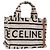 Céline CELINE Small Cabas Tice Hand Bag Canvas 2way White Gold Auth BA15751 Weiß Golden