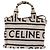 Céline CELINE Small Cabas Tice Hand Bag Canvas 2way White Gold Auth BA15751 Weiß Golden - Ansicht 2
