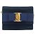 Borsa a tracolla Salvatore Ferragamo Vala Chain in camoscio blu navy e oro Auth 207538 - vista 2