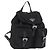 Mochila PRADA Nylon Black Silver Auth 204626V Preto Prata
