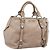 Miu Miu Handtasche Leder 2way Beige Silver Auth 167730A Silber