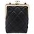 CHANEL Kettenbeutel aus Lammleder Schwarz Goldfarben CC Auth 206632SAV - Ansicht 2