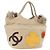 CHANEL Tote Bag Canvas Beige Brown CC Auth 206605 Braun