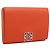 LOEWE Kompaktes Portemonnaie Leder Orange Silber Auth 207651V