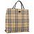 Bolso Tote BURBERRY Nova Check PVC Beige Silver Auth 205379 Plata