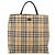 Bolso Tote BURBERRY Nova Check PVC Beige Silver Auth 205379 Plata - vista 2