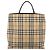 Bolso Tote BURBERRY Nova Check PVC Beige Silver Auth 205379 Plata - vista 3